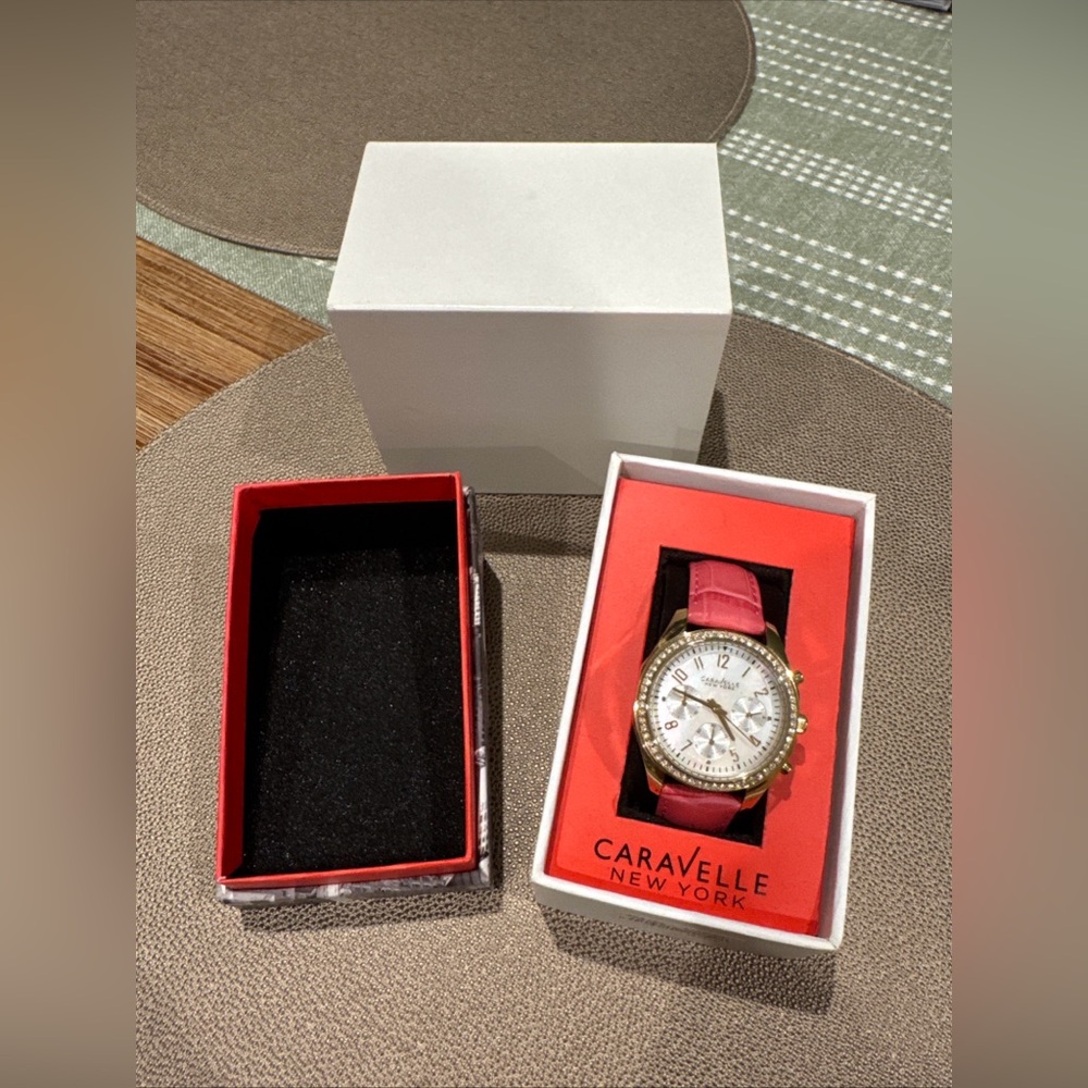 Caravelle New York Gold and Pink Watch